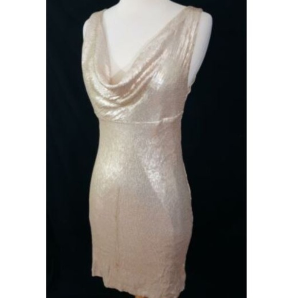 Nicole Miller Dresses & Skirts - Nicole Miller Petite Gold Sequin Dress 10 10P NEW